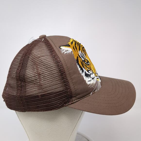 San Diego Zoo Tiger Snapback Trucker Hat Brown One Size Adjustable Mesh Back - Picture 5 of 9